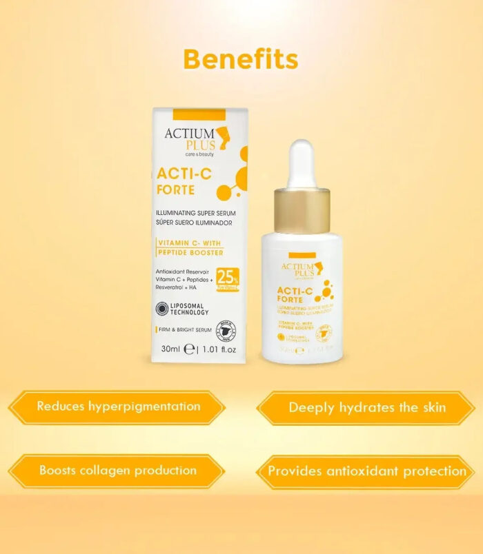 Vitamin C brightening serum for glowing skin – Actium Plus ACTI-C Forte Serum 30ml